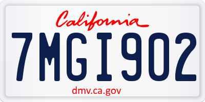 CA license plate 7MGI902