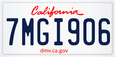 CA license plate 7MGI906