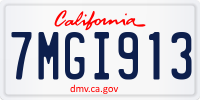CA license plate 7MGI913