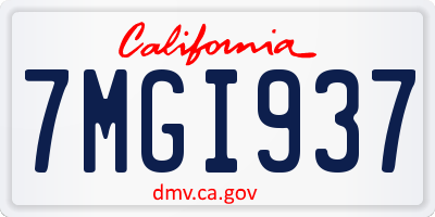 CA license plate 7MGI937