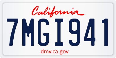CA license plate 7MGI941