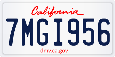 CA license plate 7MGI956