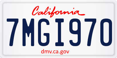 CA license plate 7MGI970
