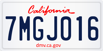 CA license plate 7MGJ016