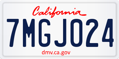 CA license plate 7MGJ024