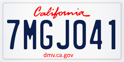 CA license plate 7MGJ041