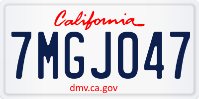 CA license plate 7MGJ047