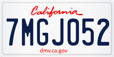 CA license plate 7MGJ052