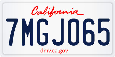 CA license plate 7MGJ065