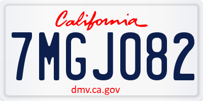 CA license plate 7MGJ082
