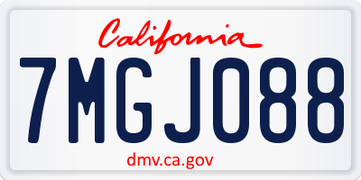CA license plate 7MGJ088