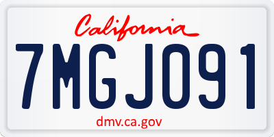 CA license plate 7MGJ091