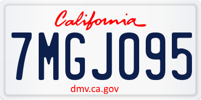 CA license plate 7MGJ095