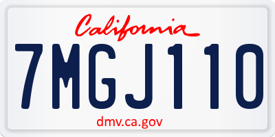 CA license plate 7MGJ110