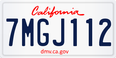 CA license plate 7MGJ112