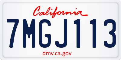 CA license plate 7MGJ113