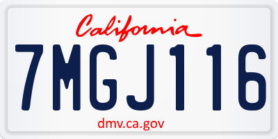 CA license plate 7MGJ116