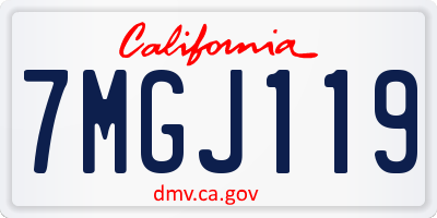CA license plate 7MGJ119