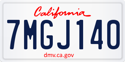 CA license plate 7MGJ140