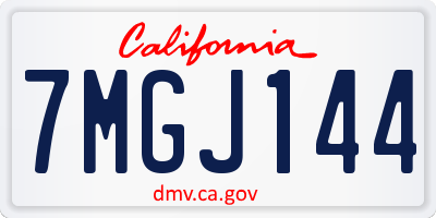 CA license plate 7MGJ144