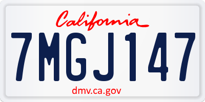CA license plate 7MGJ147