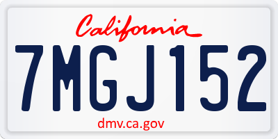 CA license plate 7MGJ152