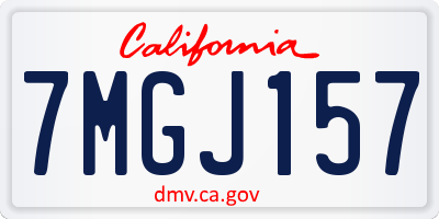 CA license plate 7MGJ157