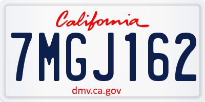 CA license plate 7MGJ162