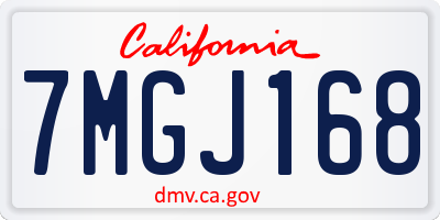 CA license plate 7MGJ168