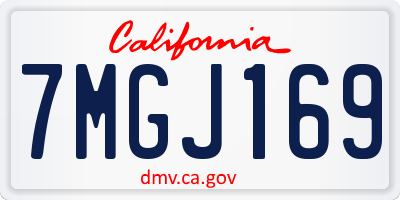 CA license plate 7MGJ169