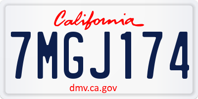 CA license plate 7MGJ174