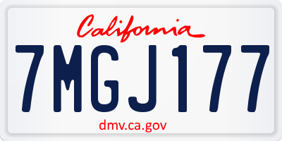 CA license plate 7MGJ177