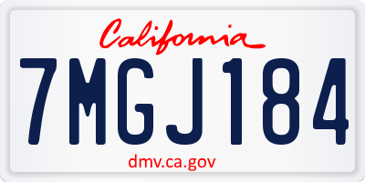 CA license plate 7MGJ184