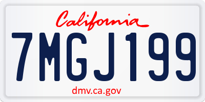 CA license plate 7MGJ199