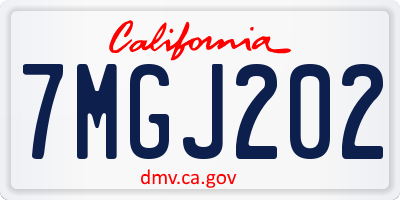 CA license plate 7MGJ202