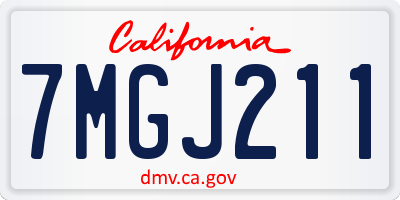 CA license plate 7MGJ211