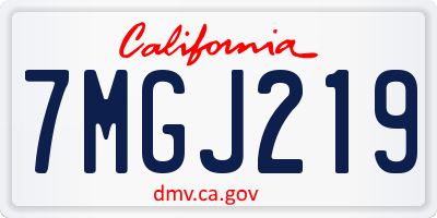 CA license plate 7MGJ219