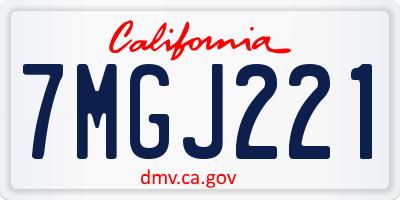 CA license plate 7MGJ221