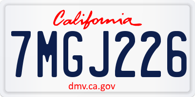 CA license plate 7MGJ226