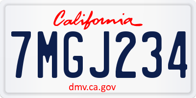 CA license plate 7MGJ234