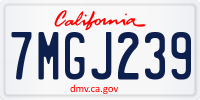 CA license plate 7MGJ239
