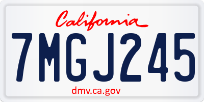 CA license plate 7MGJ245
