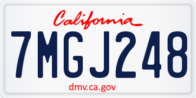 CA license plate 7MGJ248