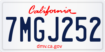 CA license plate 7MGJ252