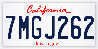 CA license plate 7MGJ262