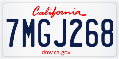 CA license plate 7MGJ268