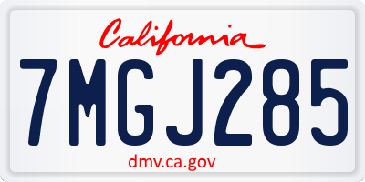 CA license plate 7MGJ285
