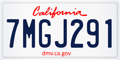 CA license plate 7MGJ291