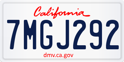 CA license plate 7MGJ292