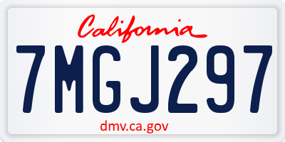 CA license plate 7MGJ297
